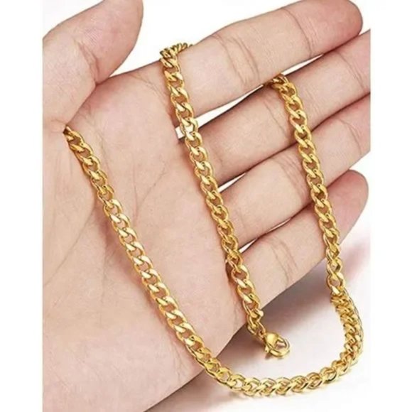 New 18k Gold Miami Cuban Chain Necklace - Picture 2 of 7